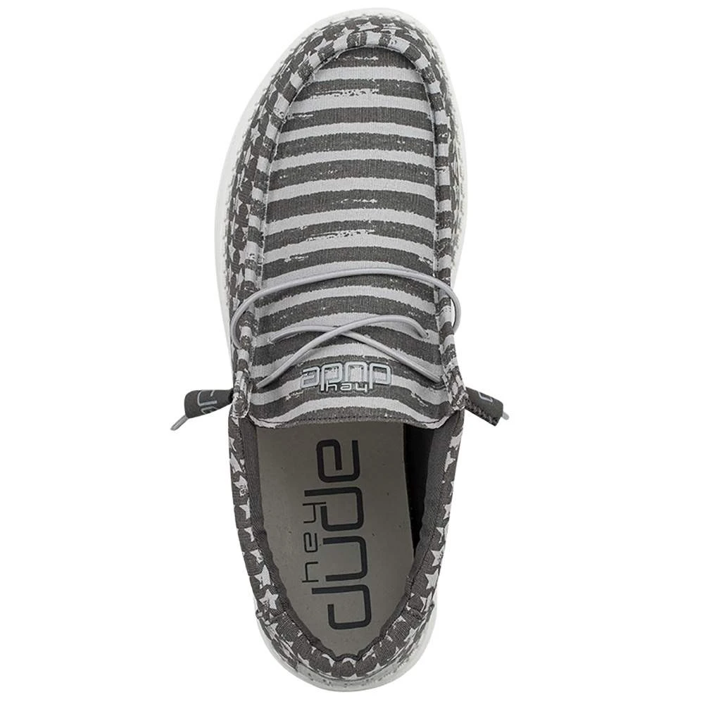 Heydude Men's Hey Dude Wally Gray Patriotic Casual Shoe 5 Heydude Men's Hey Dude Wally Gray Patriotic Casual Shoe - Image 5