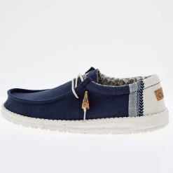 Heydude Men's Hey Dude Wally Linen Natural Navy -Ariat Sales Store 110792568 03
