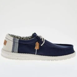 Heydude Men's Hey Dude Wally Linen Natural Navy -Ariat Sales Store 110792568 05