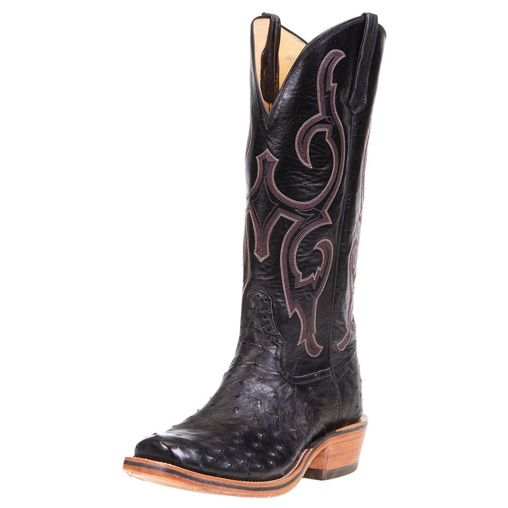 Rios Of Mercedes Men's Ride Ready Black Full Quill Ostrich 15in. Black Calf Top Cowboy Boot 1 Rios Of Mercedes Men's Ride Ready Black Full Quill Ostrich 15in. Black Calf Top Cowboy Boot