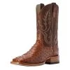 Relentless By Ariat Men's Ariat Barker Brandy Full Quill Ostrich 11in. Autumn Tan Top Cowboy Boots