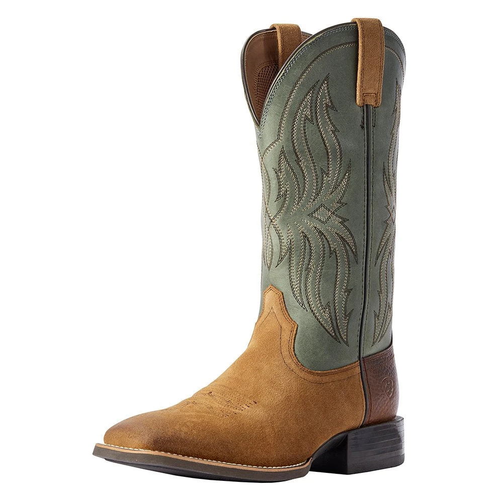 Ariat Men's Ariat Sport Rustler Dark Peanut 13in. Baltic Blue Square Toe Boot 1 Ariat Men's Ariat Sport Rustler Dark Peanut 13in. Baltic Blue Square Toe Boot