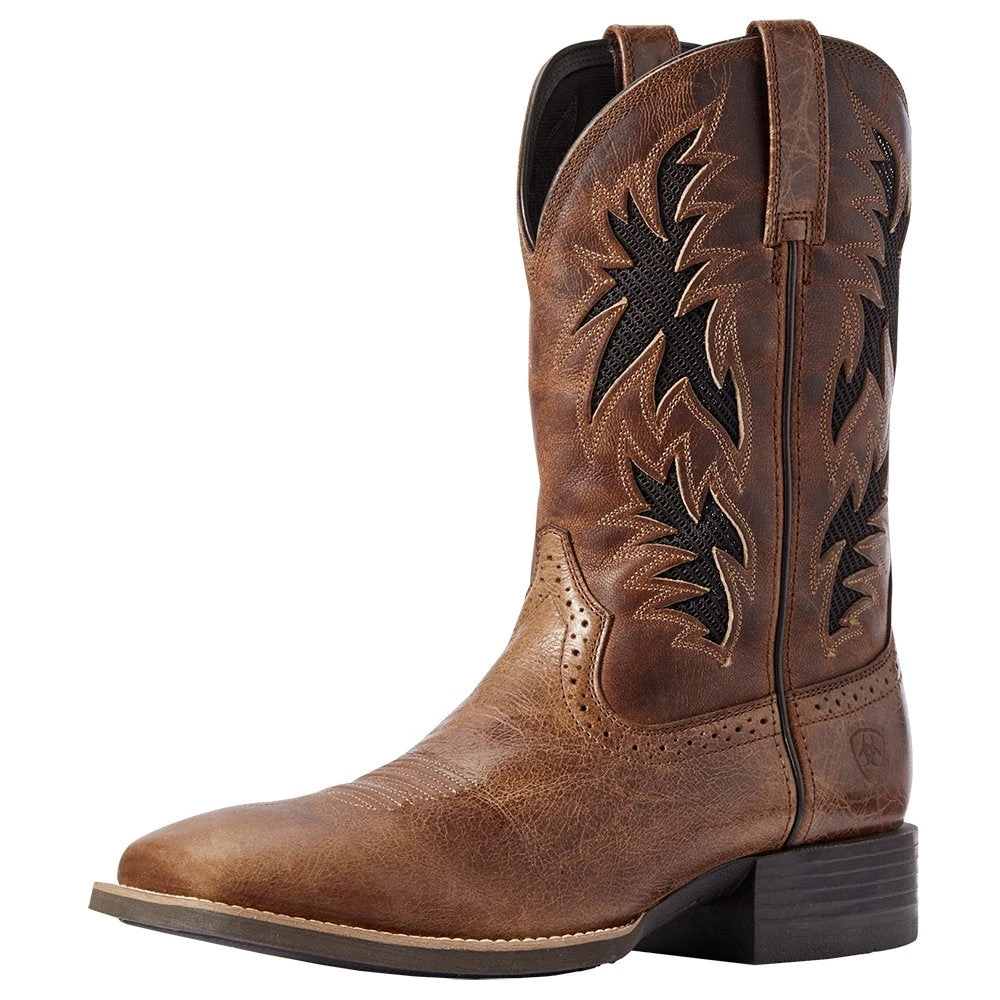 Ariat Men's Sport Cool Venttek Dark Tan 11in. Two Tone Tan Top Cowboy Boot 1 Ariat Men's Sport Cool Venttek Dark Tan 11in. Two Tone Tan Top Cowboy Boot