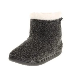 Minnetonka Women's Betty Charcoal Berber Slipper