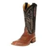 Justin Boot Company Men's Justin Pascoe Rum Brown Full Quill Ostrich 13in. Black Chester Top Cowboy Boot