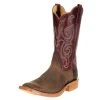 Rios Of Mercedes Men's Chocolate Crazyhorse 13in. Cordovan Bison Top Cowboy Boot