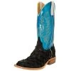 Anderson Bean Men's Matte Black Bass Boots 13in. Blue Luster Top Boot