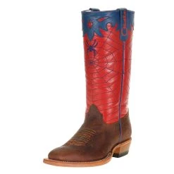 Olathe Boot Company Kid's Red & Blue Spider Web Cowboy Boots