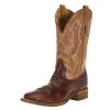 Corral Men's Brown Cowhide 12in. Tan Distressed Top Square Toe Boot