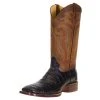 R. WATSON BOOTS R Watson Boots Men's R Watson Black Caiman Tail 13in. Mad Dog Tan Top Boots