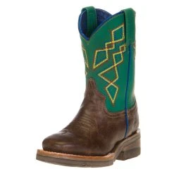 Roper Kids Roper Green Pattern Top Square Toe Boot