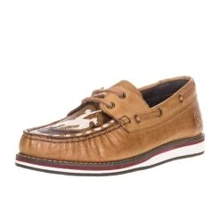 Roper Footwear Women's Beige Painted Hand Tooled Bronc Casual