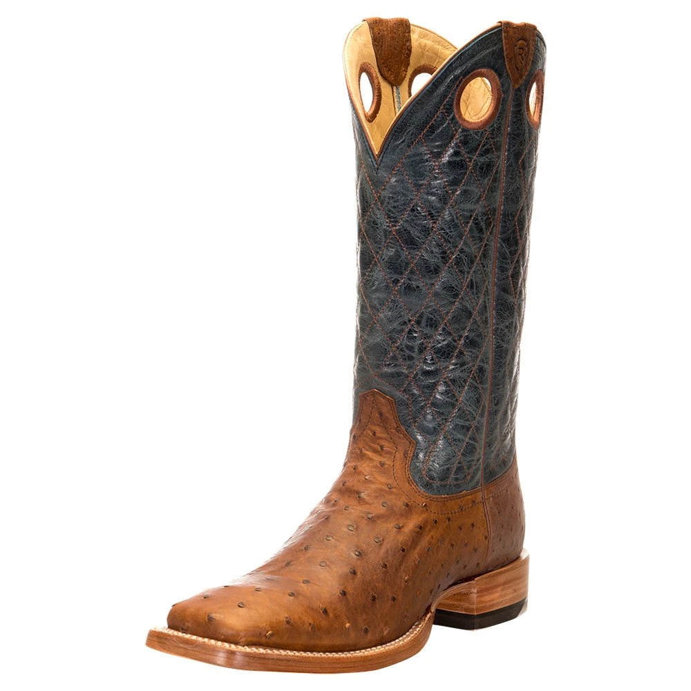 Relentless By Ariat Men's Ariat Relentless Rust Full Quill Ostrich 13in. Steedy Blue Top Cowboy Boot 1 Relentless By Ariat Men's Ariat Relentless Rust Full Quill Ostrich 13in. Steedy Blue Top Cowboy Boot
