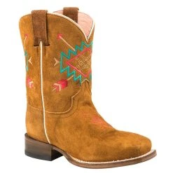 Roper Footwear Kids Brown Suede Vamp And Shaft Cowboy Boot