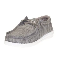 Heydude Youth Hey Dude Walley Linen Stone Casual Shoe