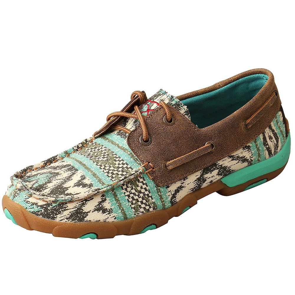 Twisted X Womens Turquoise Bomber Boat Shoe Driving Moc 6 Twisted X Womens Turquoise Bomber Boat Shoe Driving Moc - Image 6