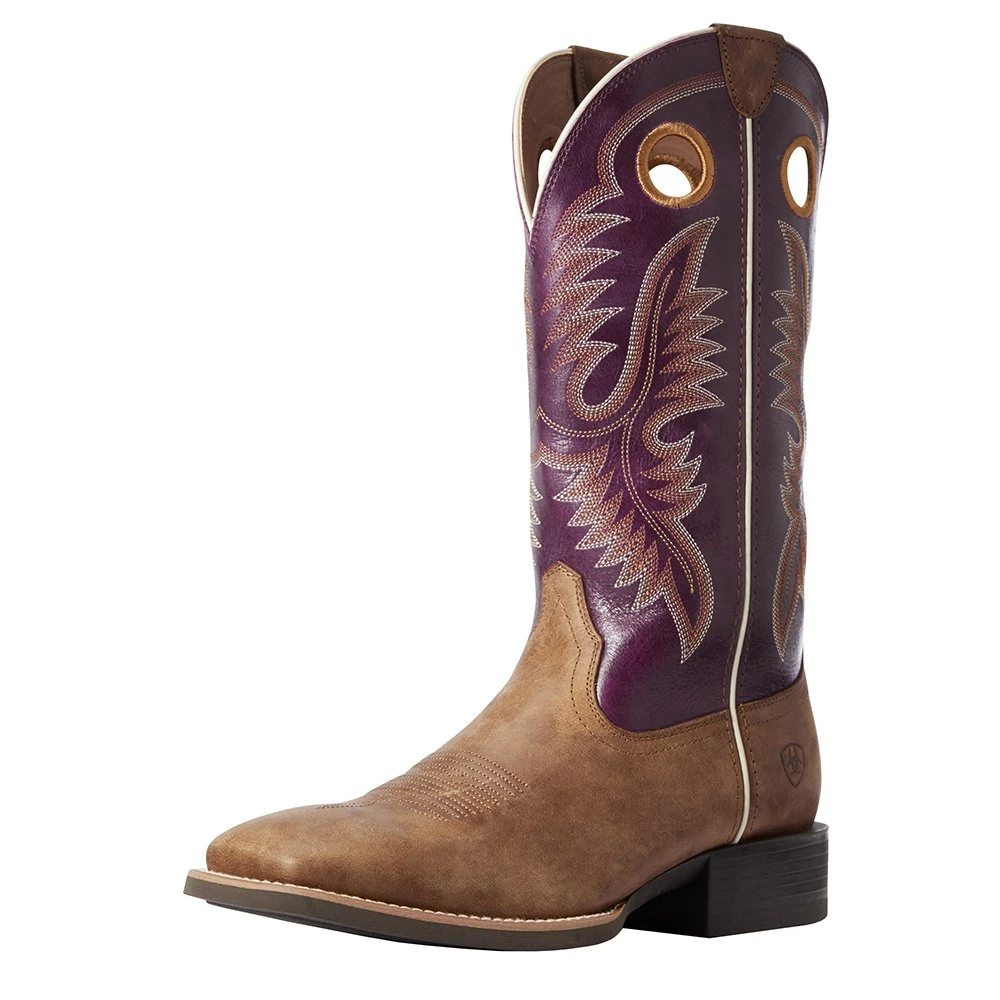 Ariat Men's Ariat Sport Valley Brown 13in. Perfect Purple Top Cowboy Boot 1 Ariat Men's Ariat Sport Valley Brown 13in. Perfect Purple Top Cowboy Boot