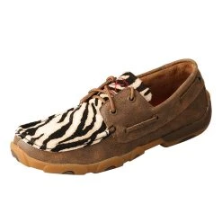 Twisted X Women's Zebra Print Boat Shoe Driving Moc