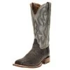 Justin Boots Men's AQHA Antracite Goat 13in. Seaglass Cowhide Top Square Toe
