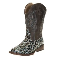 Roper Kids Roper Glitter Leopard 9in. Shaft Cowgirl Boot