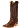 R. WATSON BOOTS R Watson Boots Men's R Watson Antique Cognac Caiman Belly 13in. Cognac Goat Top Square Toe