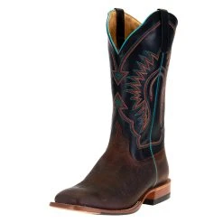 HorsePower Boots Men's Horsepower Distressed Bison 13in.Black Ranch Top Cowboy Boots