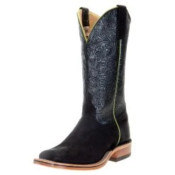 Anderson Bean Men's Anderson Bean Black Buffed Elephant 13in. Silver Tongue Western Tool Square Toe Boots