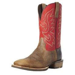 Ariat Men's Rover Rustic Chestnut 11in. Rogue Red Top Square Toe Cowboy Boots
