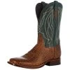 Tony Lama Men's Tapadera Cognac Elephant Print 11in. Green Top Square Toe Boo