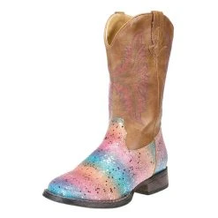 Roper Girls Glitter Rainbow Boot