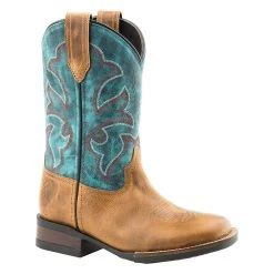 Roper Kids Tan Leather Square Toe Boot