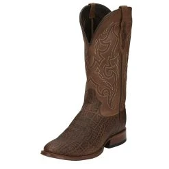 Tony Lama Mens Patron Pecan Elephant Print 13` Tan Top Round Toe Boot