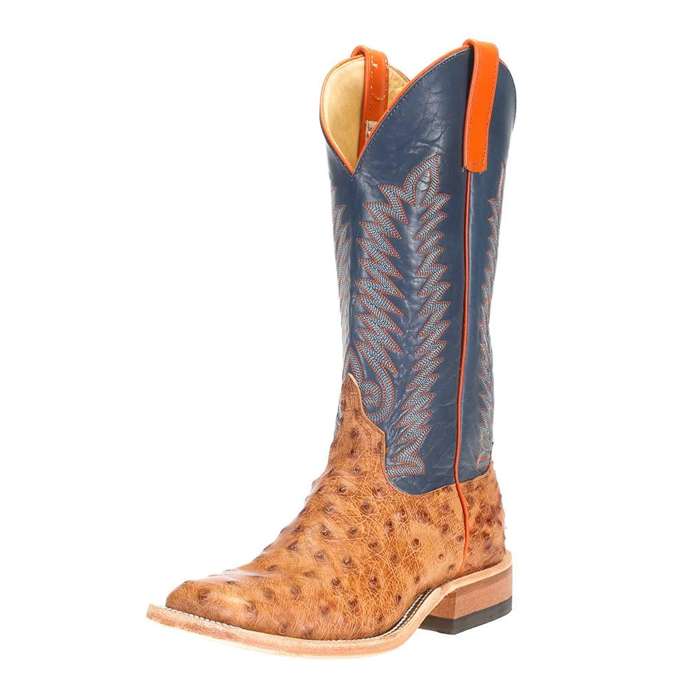 Anderson Bean Men's Brandy Bruchiato Full Quill Ostrich 13in. Burnished Navy Calf Top Boots 1 Anderson Bean Men's Brandy Bruchiato Full Quill Ostrich 13in. Burnished Navy Calf Top Boots