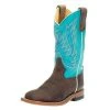 Macie Bean Boots Kids Brown Foot Blue Top Oxbow Sole Cowgirl Boot