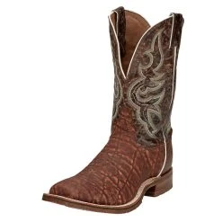 Tony Lama Men's Tuskey Brown 11in. Pebble Brown Top Square Toe Boot