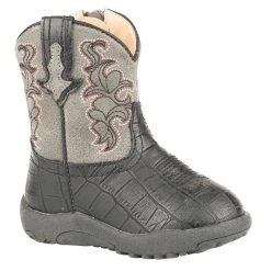 Roper Footwear Infant Roper Black Cowbabies Gator Cowboy Boots