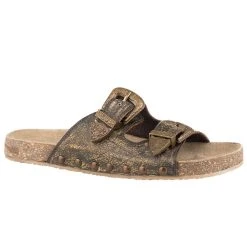 Roper Womens Brown Leather Sandal With Western Buckles