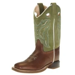Old West Children's Woody Light Earth Light Green Suede Cowboy Boot