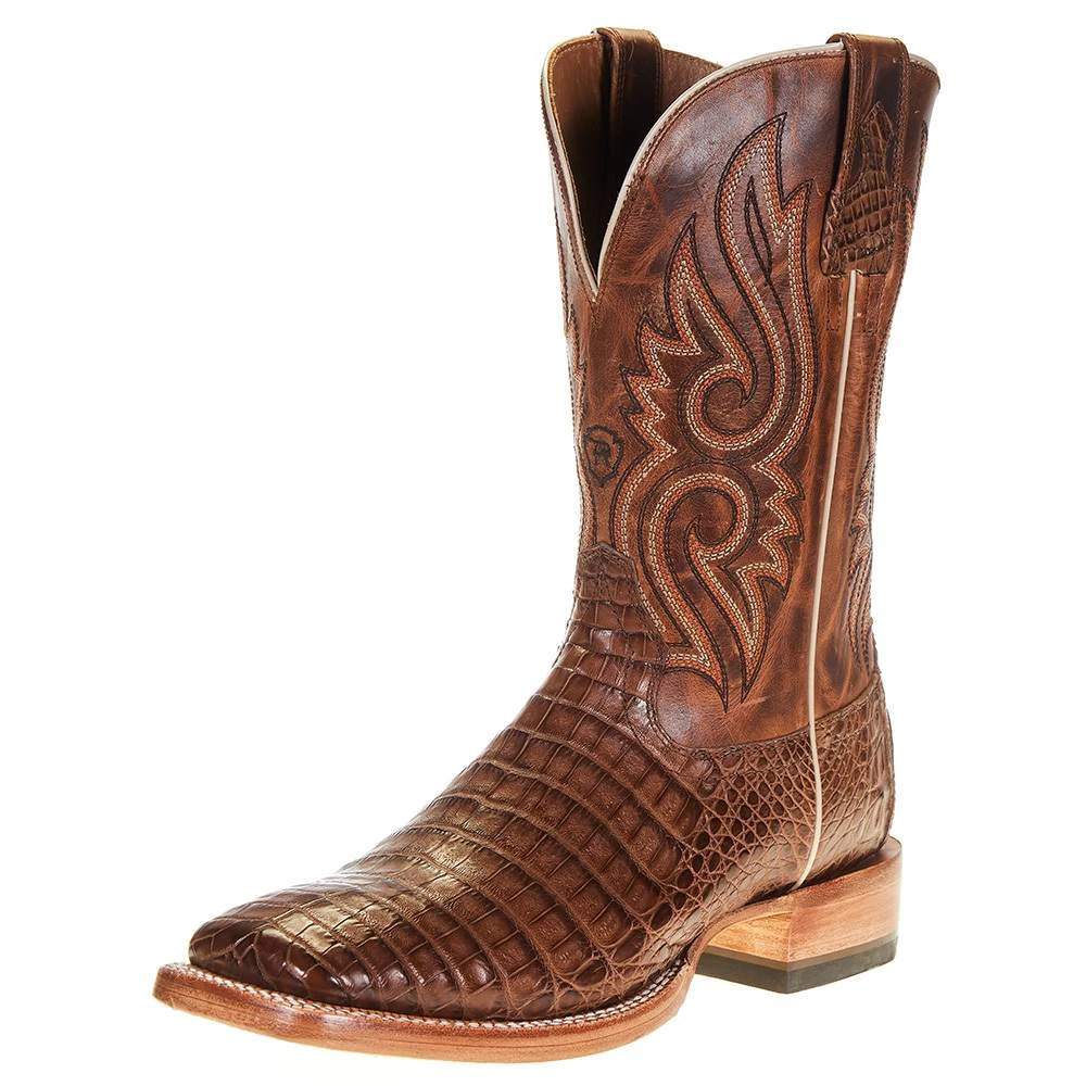 Ariat Men's Relentless Natural Caiman Belly 11in. Carmel Tan Top Boot 1 Ariat Men's Relentless Natural Caiman Belly 11in. Carmel Tan Top Boot