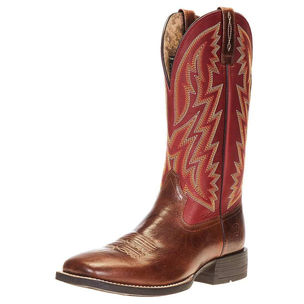 Ariat Men's Dynamic Crest Brown 13in. Macaw Red Red Top Boot 6 Ariat Men's Dynamic Crest Brown 13in. Macaw Red Red Top Boot - Image 6