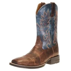 Ariat Men's Layton Weathered Chestnut 11in. Rail Blue Top Square Toe Boot
