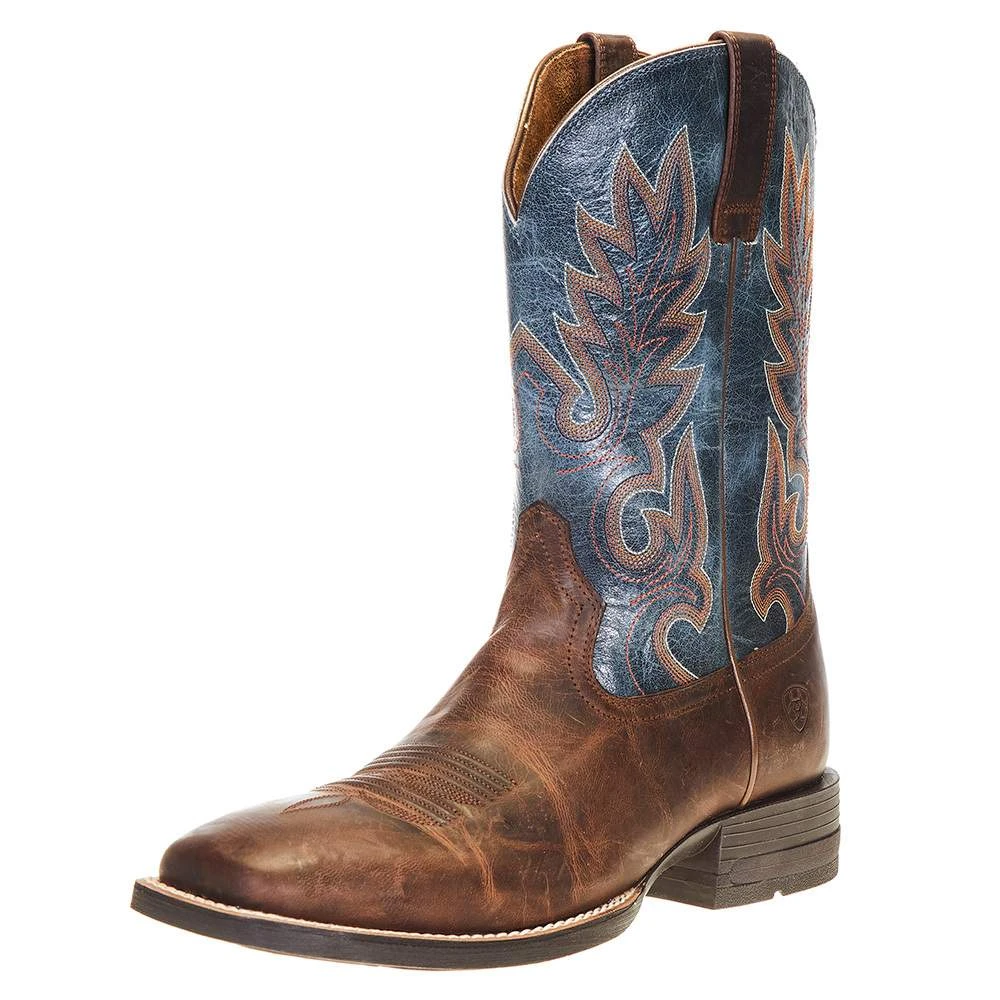 Ariat Men's Layton Weathered Chestnut 11in. Rail Blue Top Square Toe Boot 1 Ariat Men's Layton Weathered Chestnut 11in. Rail Blue Top Square Toe Boot
