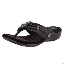 Minnetonka Womens Silverthorne Black Sandal