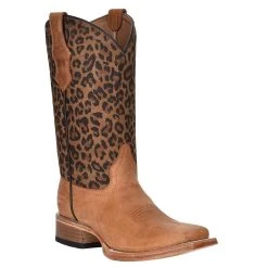 Circle G Kids Honey Leopard Print Top Sq Toe Boot