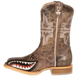 Tin Haul Footwear Youth Sharky Man Eater Brown Top Boots -Ariat Sales Store 14 018 0007 0712 2