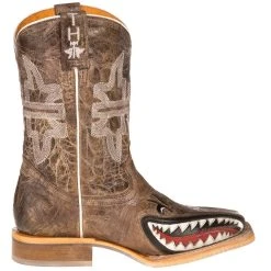 Tin Haul Footwear Youth Sharky Man Eater Brown Top Boots -Ariat Sales Store 14 018 0007 0712 4