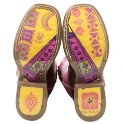 Tin Haul Footwear Youth Tin Haul Pink Moon Teepee Sole 10` Shaft Cowgirl Boots -Ariat Sales Store 14 018 0077 0806 32