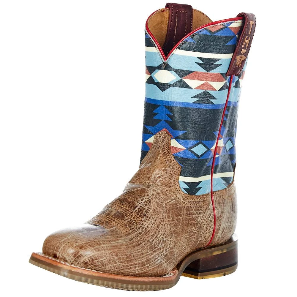 Tin Haul Footwear Tin HaulKids Aztec Bull Skull Cowboy Boot 2 Tin Haul Footwear Tin HaulKids Aztec Bull Skull Cowboy Boot - Image 2