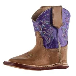 Roper NRS Exclusive Infant Footwear Tan Vamp Purple Shaft Boot