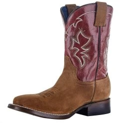 Roper Exclusive Kids Suede Vamp Red Shaft Cowboy Boot